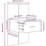Ormarić za krevet Zidne 2 pcs Staro drvo 48.5 x 32.5 x 80 cm | shoptok.hr