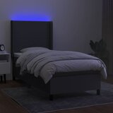  Krevet box spring s madracem LED tamnosivi 90x200 cm tkanina | shoptok.hr