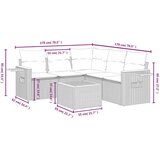  6-dijelni set vrtnih sofa od poliratana s jastucima crni | shoptok.hr