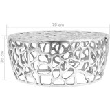  Klubska mizica iz litega aluminija 70x30 cm srebrna | Shoptok.si