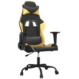  igraća stolica crno-zlatna od umjetne kože | shoptok.hr