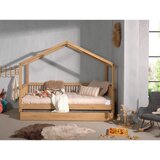Vipack Dječji krevet od punog hrasta u obliku kućice/s dodatnim ležajem 90x200 cm u prirodnoj boji Forrest – | shoptok.hr