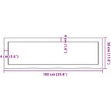  Zidna polica 100x30x(2-4) cm neobrađena masivna hrastovina | shoptok.hr