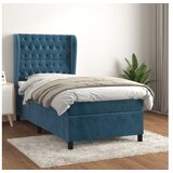 vidaXL Box spring postelja z vzmetnico temno modra 90x200 cm Cene