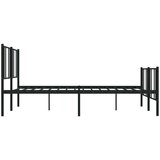 vidaXL Kovinski posteljni okvir z vzglavjem in vznožjem črn 193x203 cm | Shoptok.si
