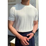 Dewberry 81037 Mens Crew Neck Knit T-Shirt-WHITE | shoptok.hr