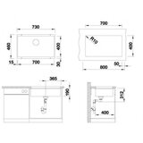 Blanco sudoper SUBLINE 700-U InFino SILGRANIT VULKAN SIVA, bez dalj.upr. | shoptok.hr