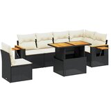  The Living Store Vrtna sedežna garnitura 7-delna z blazinami črn poli ratan - Vrtna Sedežna Garniture, (21459683) | Shoptok.si