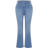 Trendyol Curve Light Blue Stitch Detail Flare Fit Denim Jeans | shoptok.hr