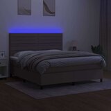  Box spring s madracem LED smeđesivi 160x200 cm tkanina | shoptok.hr