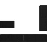 vidaXL Komplet TV omaric s polico Drugo 4 pcs Črni hrast 30.5 x 30 x 110 cm | Shoptok.si