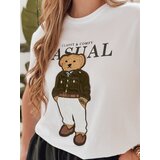 DStreet T-shirt damski z misiem MISSTARTA biały | Shoptok.si
