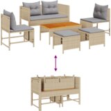 vidaXL Vanjski kauč set Bež i svijetlosiva Ratan, tkanina Standard | shoptok.hr