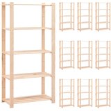  Stalci za pohranu 5 razina 10 kom 80x38x170 cm borovina 250 kg | shoptok.hr