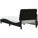 vidaXL Postelja z vzmetnico črna 80x200 cm blago | Shoptok.si