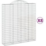  Lučne gabionske košare 8 kom 200x50x220/240cm pocinčano željezo | shoptok.hr