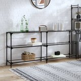 vidaXL Stolić s prozirnom staklenom površinom 194,5x30x81 cm čelik Cijene