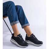 Gemre Black sneakers adorned with glitter and metallic insert Ursula | Shoptok.si