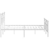 Metalni okvir kreveta uzglavlje i podnožje bijeli 140 x 190 cm | shoptok.hr