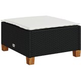 Furnova Vrtni stolček z blazino črn 63,5x56x32 cm poli ratan, (21954094) | Shoptok.si