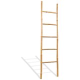 vidaXL Lestev za brisače s 5 prečkami bambus 150 cm | Shoptok.si