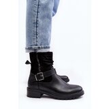 Boto Women's Flat Heel Boots with Clasp Black Cillolis | shoptok.hr