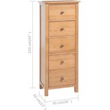  Visoki ladičar 45 x 32 x 110 cm od masivne hrastovine | Eponuda.com