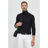 Karl Lagerfeld Volnen pulover moški, črna barva