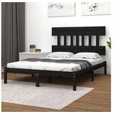  Posteljni okvir črn iz trdnega lesa 140x190 cm | Shoptok.si