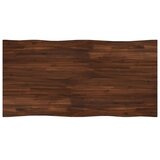  Stol za blagovanje s prirodnim rubom 160 x 80 x 75 cm - tamno smeđe i bijele boje 160 x 80 x 75 cm Živi rub | shoptok.hr
