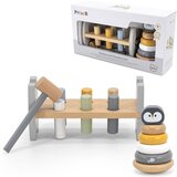 Viga polarb set drvena piramida + igra udaranja čekićem Montessori pingvin | shoptok.hr