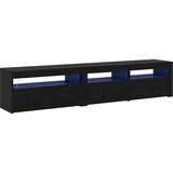 TV Kabinets 2 kom s LED Rasvjetom Crni Hrast Konstruirano Drvo Stalak s LED Rasvjetom - Crni Hrast - 75x35x40 cm - Napravlje | shoptok.hr