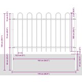 vidaXL Bela vrtna ograja z obrobo, 8.5x1 m, Jeklo | Shoptok.si