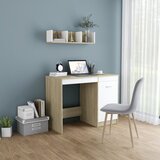 vidaXL Pisalna miza bela in sonoma hrast 100x50x76 cm iverna plošča | Shoptok.si
