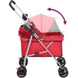  Sklopiva kolica za pse crvena 76x50x100 cm od tkanine oxford Slike