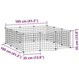 vidaXL Ograda za hišne ljubljenčke z 12 paneli črna 35x35 cm jeklo | Shoptok.si
