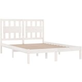  Okvir za krevet od masivne borovine bijeli 140 x 190 cm | shoptok.hr