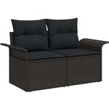  Vrtna garnitura - 3-dijelni set vrtnih sofa s jastučićima crna poli ratan akacija | shoptok.hr