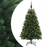  Umjetno božićno drvce srednje zeleno s kuglicama 150 cm - Srednje zelena Ø 80 x 150 cm s 150 LED dioda i crnim lopticama | shoptok.hr
