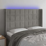  Posteljno vzglavje svetlo sivo 147x16x118/128 cm žamet, (20951833) | Shoptok.si