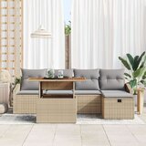  Set vrtnih sofa od 6 komada s jastučićima bež poli ratan | shoptok.hr