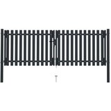 vidaXL Dvojna vrata za ograjo iz jekla 306x125 cm antracitna | Shoptok.si