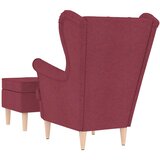  Fotelja od tkanine s tabureom crvena boja vina | shoptok.hr