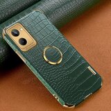 INORCO Za Realme 10 4G usnjeno ohišje TPU, prevlečeno s krokodiljo teksturo, galvaniziran ovitek za telefon s stojalom za prstan, (22036620) | Shoptok.si