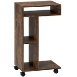 Nesta Stranska miza v obliki črke C, servirni voziček s 4 kolesi in 3 policami, rustikalno rjava, 40x30x69 cm, (5000493333) | Shoptok.si