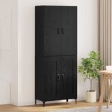 vidaXL Highboard Crni hrast 69,5 x 34 x 180 cm Konstruirano drvo Cijene