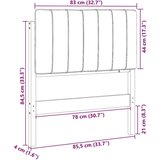  Tapecirani uzglavlje Smeđa i crna 80 cm Čvrsto borovo drvo | shoptok.hr