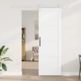 vidaXL drsna vrata z naborom komponent bela 78x232 cm masivni les bor, notranja vrata 'ORKDAL'bela 78x232x4 cm masivni les bor | Shoptok.si