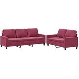  2-dijelni set sofa s jastucima crvena boja vina baršunasti | shoptok.hr