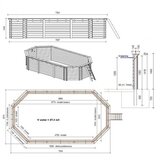  Drveni bazen NEMO 7,3x3,97 - V.1,45 m - metalni okvir | shoptok.hr